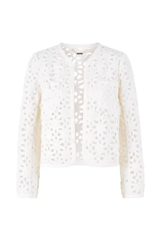 Rich & Royal - Tape embroidered boxy jacket white stone - Gr. - 34