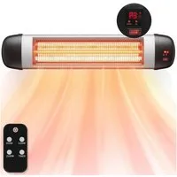 Nettlife Infrarotstrahler infrarot heizstrahler draußen 2500W mit Fernbedienung Wandmontage, 2500 W, Wärmestrahler Terrasse elektrisch mit 3 Heizstufen für Balkon Terrasse
