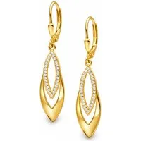 Limana Paar Ohrhänger echt 925 Silber gold goldene hängende Ohrringe Schmuck für Damen (inkl. Dose Weihnachten Geburtstag Muttertag Weihnachtsgeschenk), Geschenk für Frauen Ehefrau Freundin Mutter