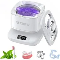 XJUGEZ Ultraschallreiniger Ultraschallreiniger 42000Hz 180ml UV Timer Schmuck Zahnschiene, 42000Hz 180ml UV Licht Timer kompakt Ultraschallreiniger
