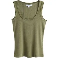 Next Trägertop Geripptes Premium Tanktop mit U-Ausschnitt (1-tlg)