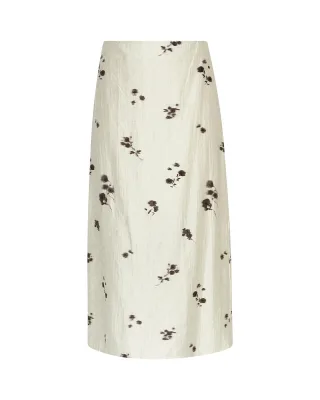 msch copenhagen - Midirock mit Blumenmuster beige - Gr. - M