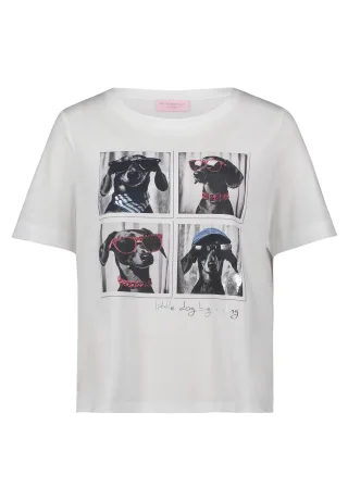betty barclay - so cosy - - Basic Shirt Patch White/Black - Gr. - 46