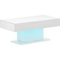 radelldar Couchtisch Wohnzimmertisch Hochglanz mit LED-Beleuchtung, Moderner Stil (1-St), Maße 110x55x50 cm, USB-Betrieb
