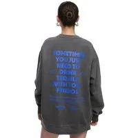 Worldclassca Sweatshirt Worldclassca Oversized Sweatshirt GOOD VIBES Print Langarm Pullover PRINT SOMETIMES YOU JUST NEED TO TEQUILA WITH YOUR FRIENDS