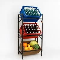 Roxlin Ablageregal Getränkekistenregal für 3/6 Kisten – Metallregal mit Ablage 300 kg, 3-tlg.