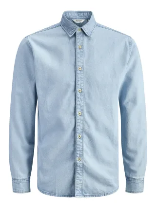 JACK&JONES - JJESTANLEY JJSHIRT AT 021 NOOS Blue Denim - Gr. - S