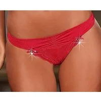 LASCANA String mit Zierschleifen und Glitzeraccessoire