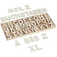 relaxdays Deko-Buchstaben 208-tlg. Holzbuchstaben Set natur