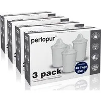 PerloPur Kalk- und Wasserfilter Classic Filterkartuschen Universal Pack 12 komp. mit Brita Classic, Zubehör für Brita Classic u. PearlCo Classic
