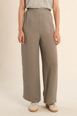 molly bracken - Marlenehose mit weitem Bein und hohem Bund grün - Gr. - L