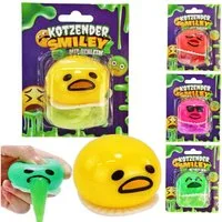 BEMIRO Spielfigur 4 Stück Kotzender Smiley mit Squeeze Schleim - ca. 4,5 cm, (4-tlg)