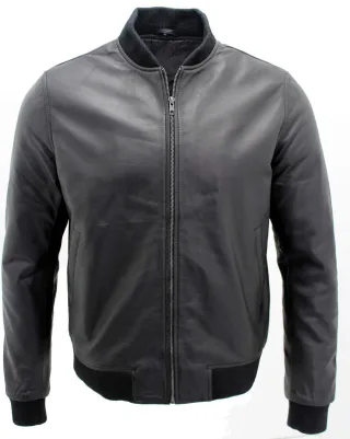 Varsity Leder Bomberjacke