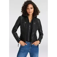 Mauritius Lederjacke NOLA Two-in-One Style - mit abnehmbarer Jersey-Kapuze