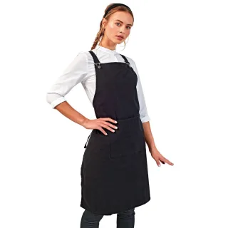 Premier - Herren/Damen Unisex Latzschürze "Barista" (Schwarz)