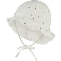 Sterntaler® Sonnenhut Sonnenhut Punkte (1-St) Musselin-Sonnenhut mit Punkten, Gummi, Bindeband und Nackenschutz