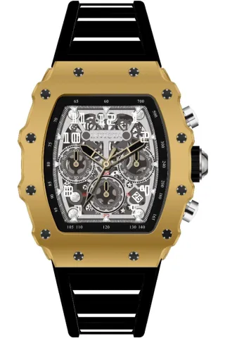 INVICTA Racing 69698 Herrenuhr - Quarzwerk - Acryl mit silbernem Zifferblatt - 43 mm