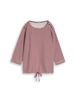 Tom Tailor - Plus Size - Langarmshirt mit Knopf-Details light pink preppy plum stripe - Gr. - 46