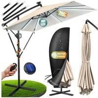 KESSER Ampelschirm, Ø350cm Sonnenschirm inkl. Abdeckung & Wind- & wetterfest