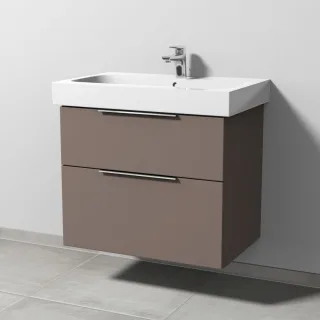 Sanipa 3way Waschtischunterbau zu Geberit iCon Waschtisch mit 2 Auszügen, Taupe-Matt UP6511T