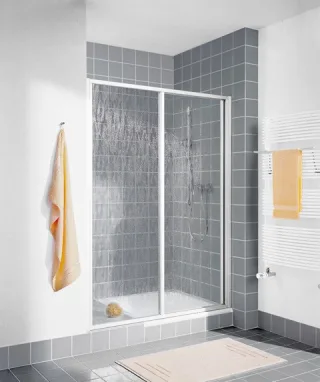 Kermi Gleittür Nova 2000 ST2 1100x1850, weiss, Kunstglas Kerolan Fontana, N2ST21101821K N2ST21101821K