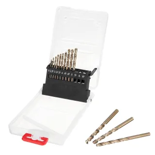 Drillpro M35 Cobalt Drill Bit Set HSS-Co Jobber Length Twist Drill Bits with Plastic Case for Stainless Steel Wood Metal