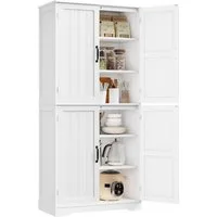 HOMECHO Küchenbuffet 180cm Küchenschrank mit 4 Türen Weiß Buffetschrank für Wohnzimmer Küche 180×80×40 cm