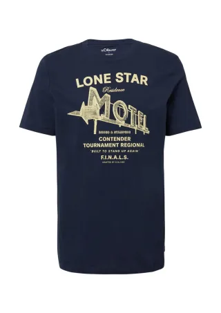 s.Oliver Red Label - T-Shirt mit Artwork blau - Gr. - S