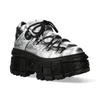 New Rock M-WALL106N-C16 Blau Silber Leder Gothic Urban Rock Stiefeletten