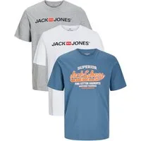Jack & Jones T-Shirt Stilvolles Slim-Fit oder Regular Shirt mit Printdruck (3er-Pack) Printdruck