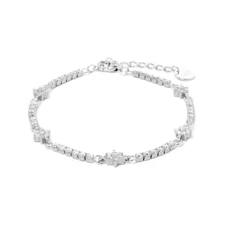 Luxenter 925 Sterling Silber Armband mit rhodinierten glänzenden Zirkonia - Dader