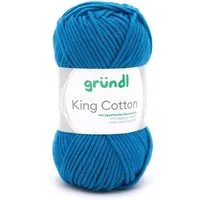 Gründl Wolle King Cotton Baumwollgarn Strickgarn Häkelwolle, 78,00 m (50g Handstrickgarn, Strickwolle, Baumwollmischgarn mit ägyptischer Baumwolle, zum Stricken und Häkeln für Nadelstärke 6 - 7 mm), mit Häkel - Anleitung zum download