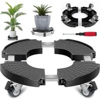 AKKEE Blumentopfuntersetzer Ausziehbarer Blumentopfteller mit 360° drehbaren Rollen, Zubehör für Zubehör für Pflanztöpfe, Set, 40-48cm