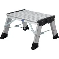 KRAUSE Trittleiter Treppy Plusline Alu, Aluminium, 1x1 Stufen, Arbeitshöhe ca. 220 cm