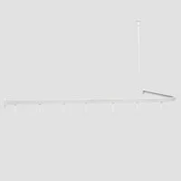 Euroshowers GmbH Duschvorhangstange Profi 90 x 170 cm L-Förmiges Duschstangen-Set Weiß Aus Aluminium, Wand, Schrauben, Aluminium, Inklusive Deckenhalterung 60cm,Verbindungsstücken und 24 Vorhanghaken