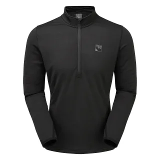 Herren Langarm-Fleece-Halbzip-Topp mit Daumenlöchern für Wanderungen im Freien