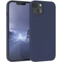 EAZY CASE Handyhülle Premium Silikon Case für Apple iPhone 13 6,1 Zoll, Handy Softcase Hülle Silikon mit Displayschutz Case Blau / Nachtblau