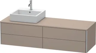 Duravit XSquare Konsolenwaschtischunterbau wandhängend Basalt Matt 1600x548x400 mm - XS4914L4343 XS4914L4343
