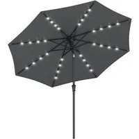 SONGMICS Sonnenschirm, ∅300cm,mit LED-Solar-Beleuchtung,UPF50+,ohne Ständer