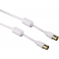 Hama 3m Antennen-Kabel Dünn 90db Koaxial-Kabel Video-Kabel, Koaxial, Koaxial (300 cm), Ultradünnes Koax-Kabel für Full HD TV 4K UHD, 90 db, vergoldet, 3m