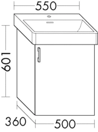 Burgbad WTU.-Schr. Sys30 PG4 Sana 601x500x360 Eiche Weiß, WYSZ050LF6335 WYSZ050LF6335