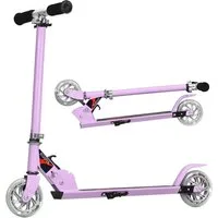 COSTWAY Scooter Kinder Cityroller, Aluminium, höhenverstellbar, klappbar, mit 2 LED Räder