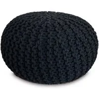Amagohome Sitzhocker Sitzpouf Strickhocker Pouf Ø45 H30cm Bodenkissen Indoor Baumwolle recy