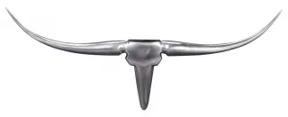 Wanddekoration Geweih Bull M 100 cm Aluminium silbern