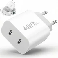 GreenHec USB C Schnellladegerät 45w Samsung Galaxy S26 S25 S24 S23 S22 S21 Fast Schnelllade-Gerät (50 mA, Spar-Set, 45w USB-C Dual Charger, S26+ Ultra FE Ladegeräte USBC Handy Charger Netzteil Adapter Zubehör)