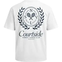 Neverless Oversize-Shirt Herren T-Shirt - Courtside Tennis - Oversized Relaxed Fit Sommer mit Print