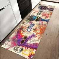 Primedeco Teppich Küchenteppich Graffiti Tiere PVC rutschfest abwaschbar Läufer, Rechteckig, Höhe: 3 mm, Pflegeleicht & Wasserabweisend