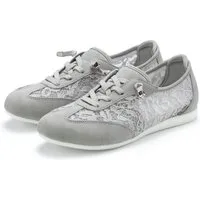 LASCANA Freizeitschuh, Halbschuh, Slip-On-Sneaker, Sneaker mit modischen Spitzendetails & herausnehmbarer Innensohle VEGAN