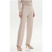 Passioni Strickhose Straight Fit mit Logo-Details