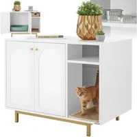 tectake Katzentoilette Katzenschrank Kalea, seitlicher Eingang, inkl. Kratzmatte, inklusive Kratzmatte, 80 x 52 x 61,5 cm
